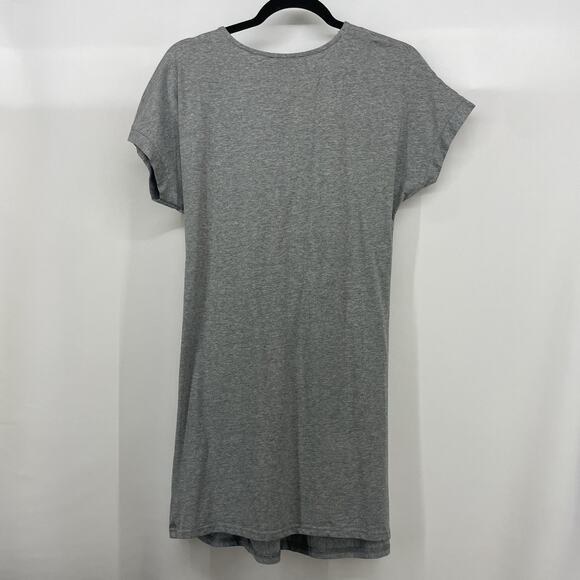 Hello Molly Size M / 6 Get Over You Mini T-Shirt Dress Gray Tie Front Stretchy - Picture 6 of 6